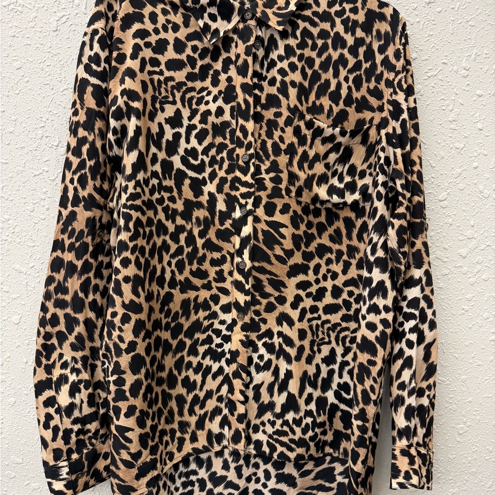 Michael Kors Animal Print Button-Down Shirt